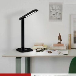 Светильник настольный светодиодный SIMPLE ССО-08Ч 12Вт 600Лм сенсор, адаптер ЧЕРНЫЙ IN HOME