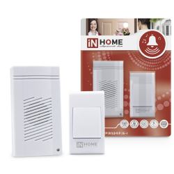 Звонок беспроводной ЗБ-4 32 мелодии 120м сетевой с кнопкой белый IN HOME