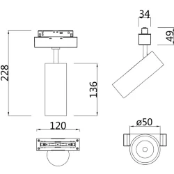 Трековый светильник Фокус / Focus Led S35 3000K 9Вт 24° (Белый) TR019-2-10W3K-W