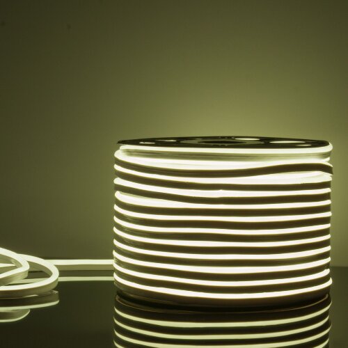 Светодиодный гибкий неон 220&nbsp;В 9,6&nbsp;Вт/м 120 Led/м 2835 IP67, односторонний холодный белый 6500К, 50 м - фото 1