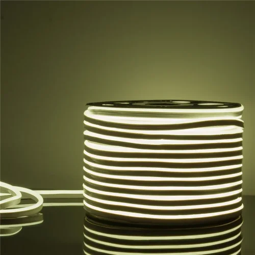 Светодиодный гибкий неон 220 В 9,6 Вт/м 120 Led/м 2835 IP67, односторонний холодный белый 6500К, 50 м Гибкий неон 220V 9,6W 120Led 2835 IP67 односторонний холодный белый, 50 м - фото