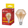 Лампа светодиодная LED-D95-deco gold 11Вт 230В E27 3000K 1040Лм 95мм бриллиант золотистая IN HOME - Фото
