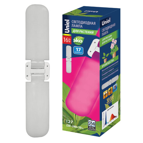 LED-P65-16W/SPSB/E27/FR/P2 PLP32WH Лампа светодиодная для растений. Форма "P" лепестковая, матовая. Спектр для рассады и цветения - фото