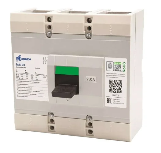 Выключатель автоматический 3п 630А 5000А ВА57-39-340010 660/380В AC Контактор L630-0025 - фото