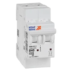 Выключатель автоматический модульный 2п B 40А 4.5кА OptiDin BM63-2B40-4.5-УХЛ3 КЭАЗ 329514