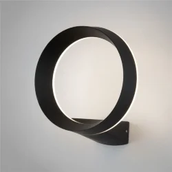 Уличный настенный светодиодный светильник Ring IP54 1710 TECHNO LED черный (054933)