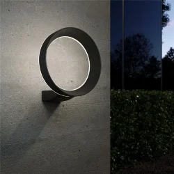 Уличный настенный светодиодный светильник Ring IP54 1710 TECHNO LED черный (054933)