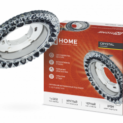 Светильник встраиваемый с LED подсветкой 4К GX53R-crystal R42L-BC под GX53 Черный/Хром IN HOME