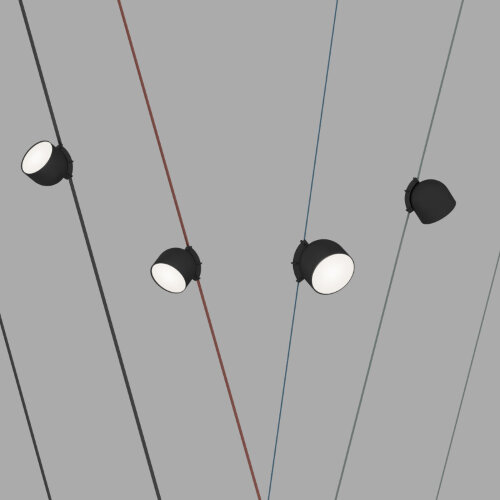 DK5642-BK Поворотный светильник для трека-ремня Belty Smart, серия Spot, со светодиодом, D100*H107мм, 48V DC, 12W, RA90, 120°, 3000-5700K, IP20, черный, алюминий. Фото 3