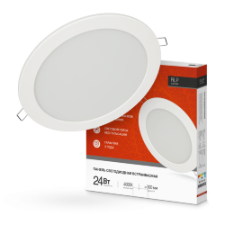 Панель светодиодная встраиваемая круглая RLP 24Вт 230В 4000К 1440Лм 300мм белая IP40 IN HOME