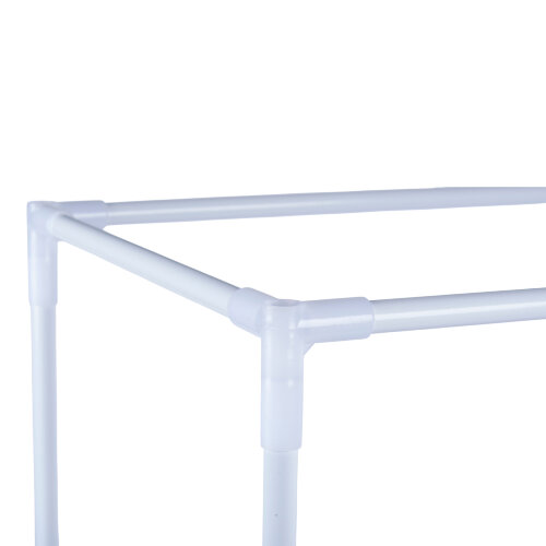 UGH-R01 H80 WHITE-WHITE ECONOM Парник-стеллаж для рассады, 3 полки, 46x24x80см, Металлическая труба в ПВХ, цвет белый, Тент ПВХ эконом, TM ФитоЛето - фото 4