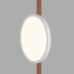 Cветильник для трека-ремня Belty, серия Flow, со светодиодом, D168*H29.5мм, 48V DC, 10W, RA90, 120°, 3000K, IP20, белый с черным, алюминий, Denkirs DK5567-WH+BK