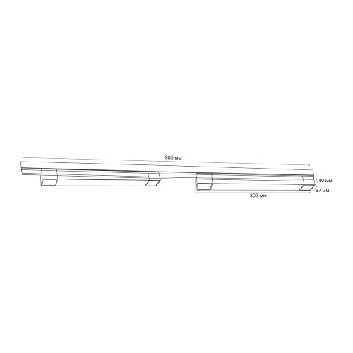 ULB-Q293 12W-4200К-A BLACK SET21 Светильник-прожектор светодиодный трековый линейный, в составе набора из 2 штук на шинопроводе 1 м, 900 Лм, Белый свет 4200К, Корпус черный - фото 11