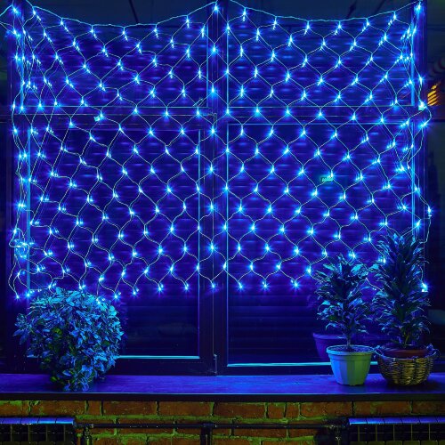 ULD-N2520-240-DTA BLUE IP20 Сетка светодиодная с контроллером, 240 светодиодов, 2.5х2 м, синяя, IP20, провод прозрачный - фото 7