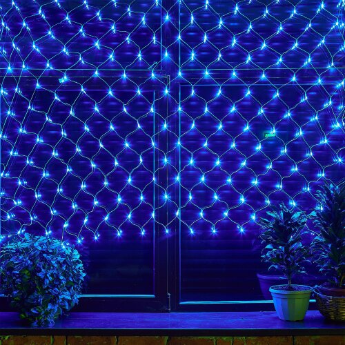 ULD-N2520-240-DTA BLUE IP20 Сетка светодиодная с контроллером, 240 светодиодов, 2.5х2 м, синяя, IP20, провод прозрачный - фото 8