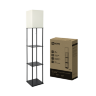 Светильник напольный под лампу этажерка ТНО 10-Е27-WB белый абажур, черный корпус IN HOME - Фото