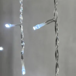 Гирлянда Бахрома 3,1 x 0,5 м Белая с Мерцанием Белого Диода 220В, 150 LED, Провод Прозрачный ПВХ, IP54