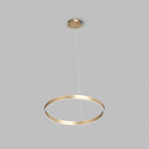 Светильник подвесной RAYDIA, 60 Вт, 3000–4000К, ?800?1500 мм, металл+акрил, матовое золото, свет вверх/вниз. Фото 2