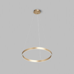 Светильник подвесной RAYDIA, 60 Вт, 3000–4000К, ?800?1500 мм, металл+акрил, матовое золото, свет вверх/вниз, Denkirs DK6273-SG