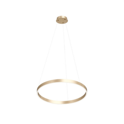 Светильник подвесной RAYDIA, 60 Вт, 3000–4000К, ?800?1500 мм, металл+акрил, матовое золото, свет вверх/вниз. Фото 5