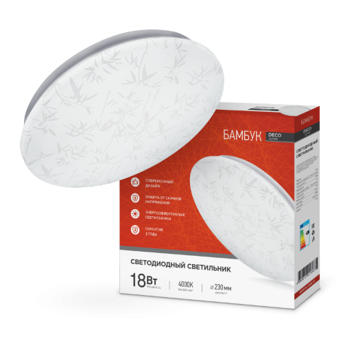 Светильник светодиодный серии DECO БАМБУК 18Вт 230В 4000К 1620Лм 260х55мм IN HOME - Фото