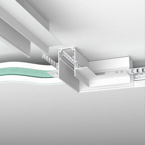 Slim Magnetic Коннектор угловой для встраиваемого шинопровода под ГКЛ 9,5мм белый - фото 1