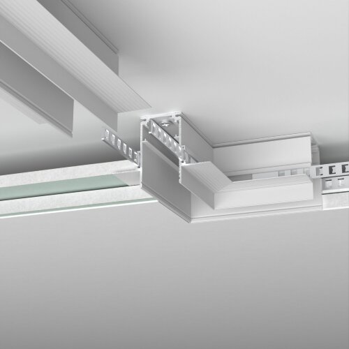 Slim Magnetic Коннектор угловой для встраиваемого шинопровода под ГКЛ 9,5мм белый - фото 1