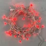 Гирлянда Нить 10м Красная 24В, 100 LED, Провод Прозрачный ПВХ, IP54. Фото 1.