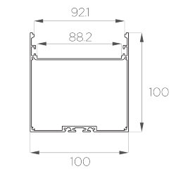 Профиль накладной алюминиевый LC-LP-100100-2 Anod