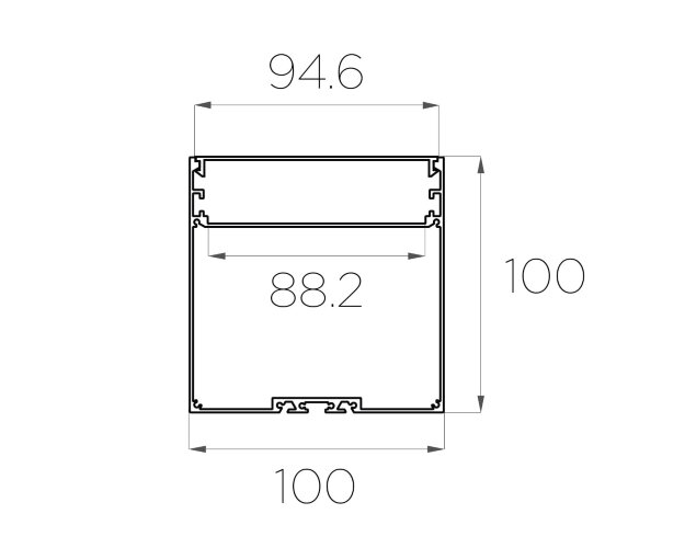 Профиль накладной алюминиевый LC-LP-100100-2 Anod - фото 3