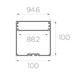 Профиль накладной алюминиевый LC-LP-100100-2 Anod