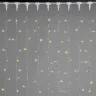 Гирлянда Занавес 1 x 6 м Золотой с Мерцанием Белого Диода, 600 LED, Провод Прозрачный ПВХ, IP54. Фото 1.