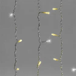 Гирлянда Занавес 1 x 6 м Золотой с Мерцанием Белого Диода, 600 LED, Провод Прозрачный ПВХ, IP54