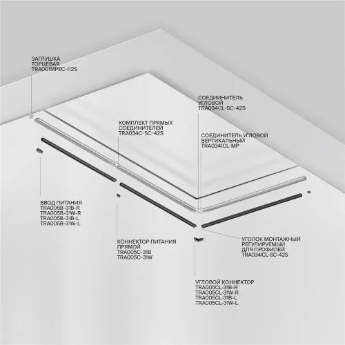 Профиль для монтажа Gravity в натяжной ПВХ потолок, 2м (Серебро) - фото 3