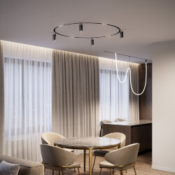 Slim Magnetic Трековый светильник для радиусного шинопровода 12W 4200K Comfi чёрный Ø 1200мм 85189/01