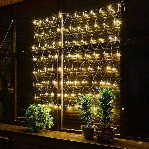 ULD-N1515-96-TTK WARM WHITE IP44 Сетка светодиодная с эффектом мерцания, 1.5х1.5м, Соединяемая, 96 светодиодов, Теплый белый свет, Провод прозрачный, TM Uniel - фото 7