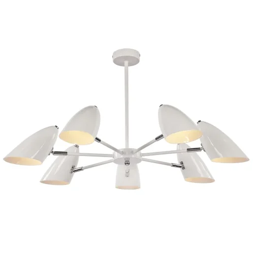 Светильники Aida выполнены в модной в этом сезоне монохромной цветовой гамме. Арматура и плафоны сделаны из металла. Специальный механизм позволяет поворачивать плафоны люстр и бра на 90 градусов по вертикали и на 180 градусов по горизонтали. (Белый) - фо