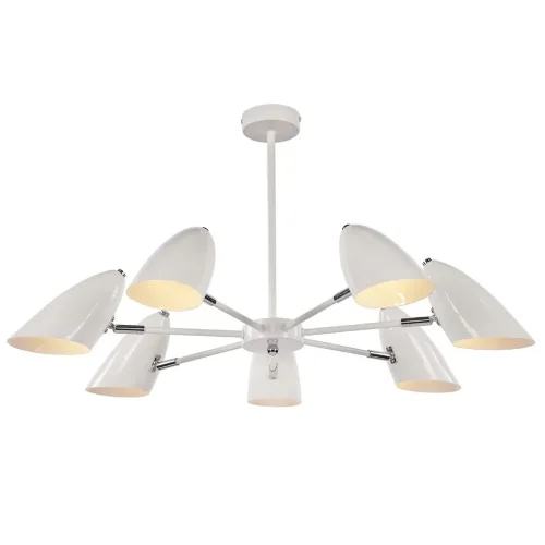 Светильники Aida выполнены в модной в этом сезоне монохромной цветовой гамме. Арматура и плафоны сделаны из металла. Специальный механизм позволяет поворачивать плафоны люстр и бра на 90 градусов по вертикали и на 180 градусов по горизонтали. (Белый) - фо