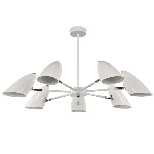 Светильники Aida выполнены в модной в этом сезоне монохромной цветовой гамме. Арматура и плафоны сделаны из металла. Специальный механизм позволяет поворачивать плафоны люстр и бра на 90 градусов по вертикали и на 180 градусов по горизонтали. (Белый) - фо