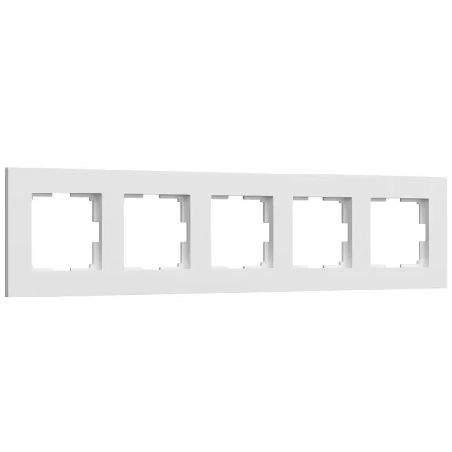 Рамка из поликарбоната на 5 постов Slab белый софт W0052961 - фото