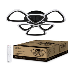 Светильник светодиодный ELEGANT SANSA-B 90Вт 230В 3000-6500K 650х650х130мм c пультом ДУ черный IN HOME