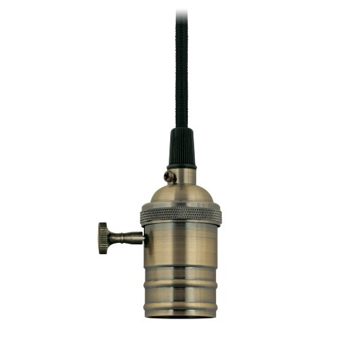 DLC-V-S24K-E27 TS-1M-BL BRONZE Патрон декоративный, серия Vintage, с проводом 1м и креплением, Выключатель поворотный, Материал алюминий, Цвет бронза. - фото 3