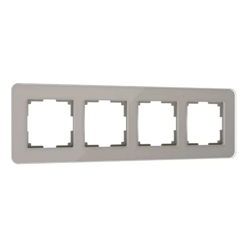 Рамка из стекла на 4 поста Elite дымчатый W0042417 - фото