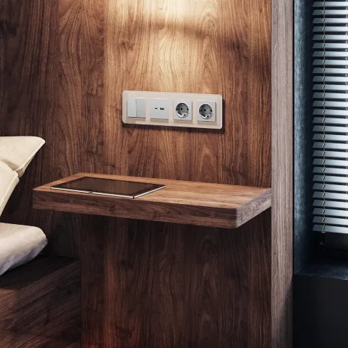 Рамка из стекла на 4 поста Elite дымчатый W0042417 - фото 3