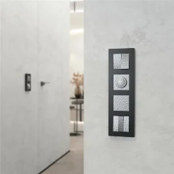 Выключатель двухклавишный проходной (Hammaer серебряный) W1222006