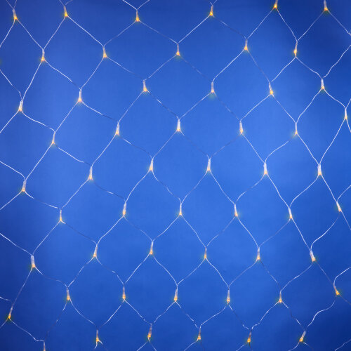 ULD-N2520-240-DTA YELLOW IP20 Сетка светодиодная с контроллером, 240 светодиодов, 2.5х2 м, желтая, IP20, провод прозрачный - фото 1