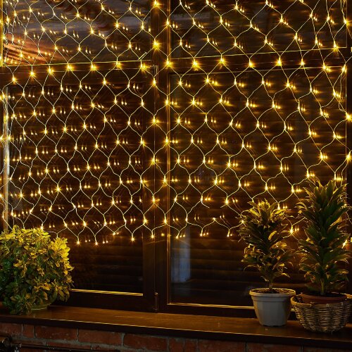 ULD-N2520-240-DTA YELLOW IP20 Сетка светодиодная с контроллером, 240 светодиодов, 2.5х2 м, желтая, IP20, провод прозрачный - фото 6