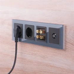 Рамка из стекла на 4 поста Favorit серый W0041115