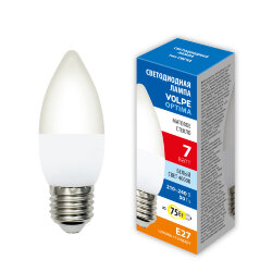 LED-C37-7W-4000K-E27-FR-SLS Лампа светодиодная, Форма свеча, матовая, Белый свет 4000K