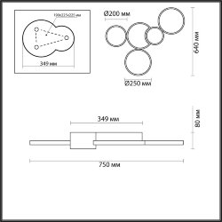 Люстра потолочная «LUMION» 5253/80CL, серия: NORBERT (крепление на планке) - -